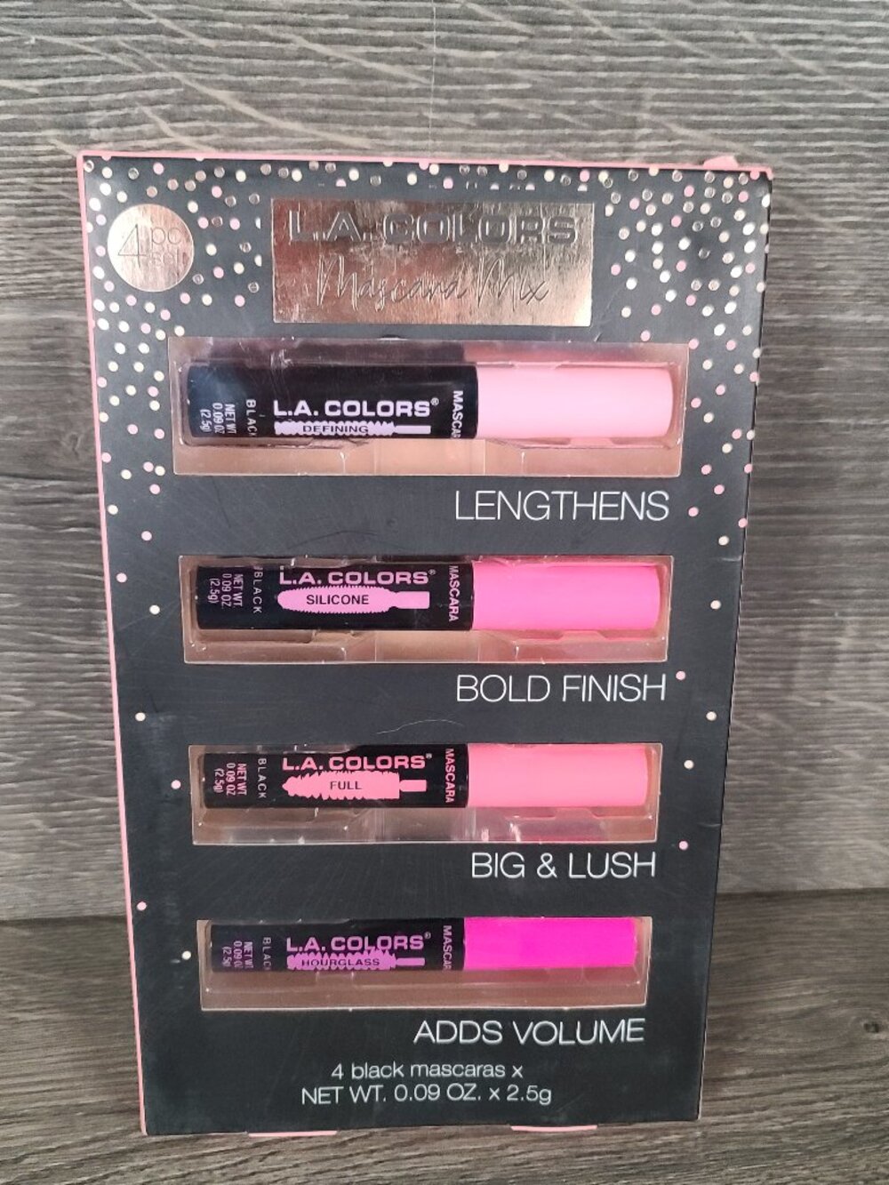 New L.A. COLORS Black Mascara Mix 4 Piece Set